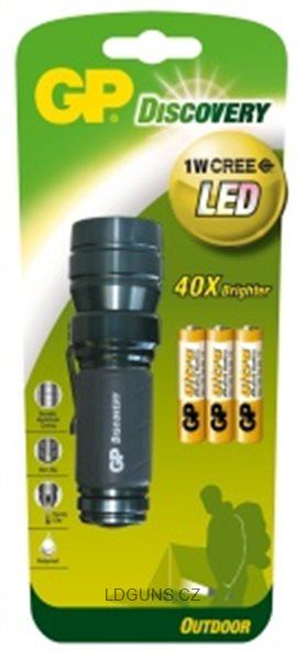 Svítilna LED GP LOE203 + 3 baterie GP AAA - Kliknutím na obrázek zavřete
